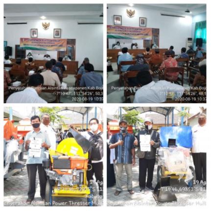 Pembinaan Kelompoktani dan Penyerahan Bantuan Alsintan Pasca panenTahun 2020