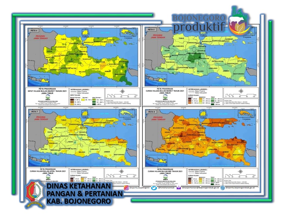 PRAKIRAAN HUJAN BULANAN (MARET-MEI 2021)  (Sumber dari BMKG.go.id)